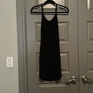 Skims Black Ribbed Mini Dress